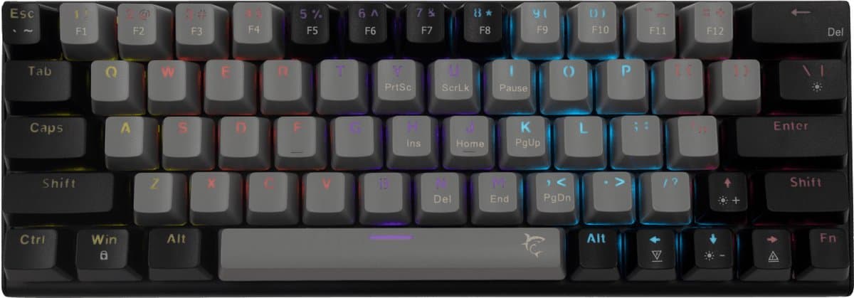 White Shark - WAKIZASHI-US-G-B-RED - Gaming Toetsenbord - Grijs/Zwart - Red switches