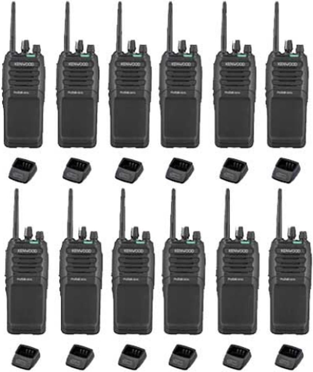 Set van 12 Kenwood TK-3701D IP55 Portofoon met tafellader