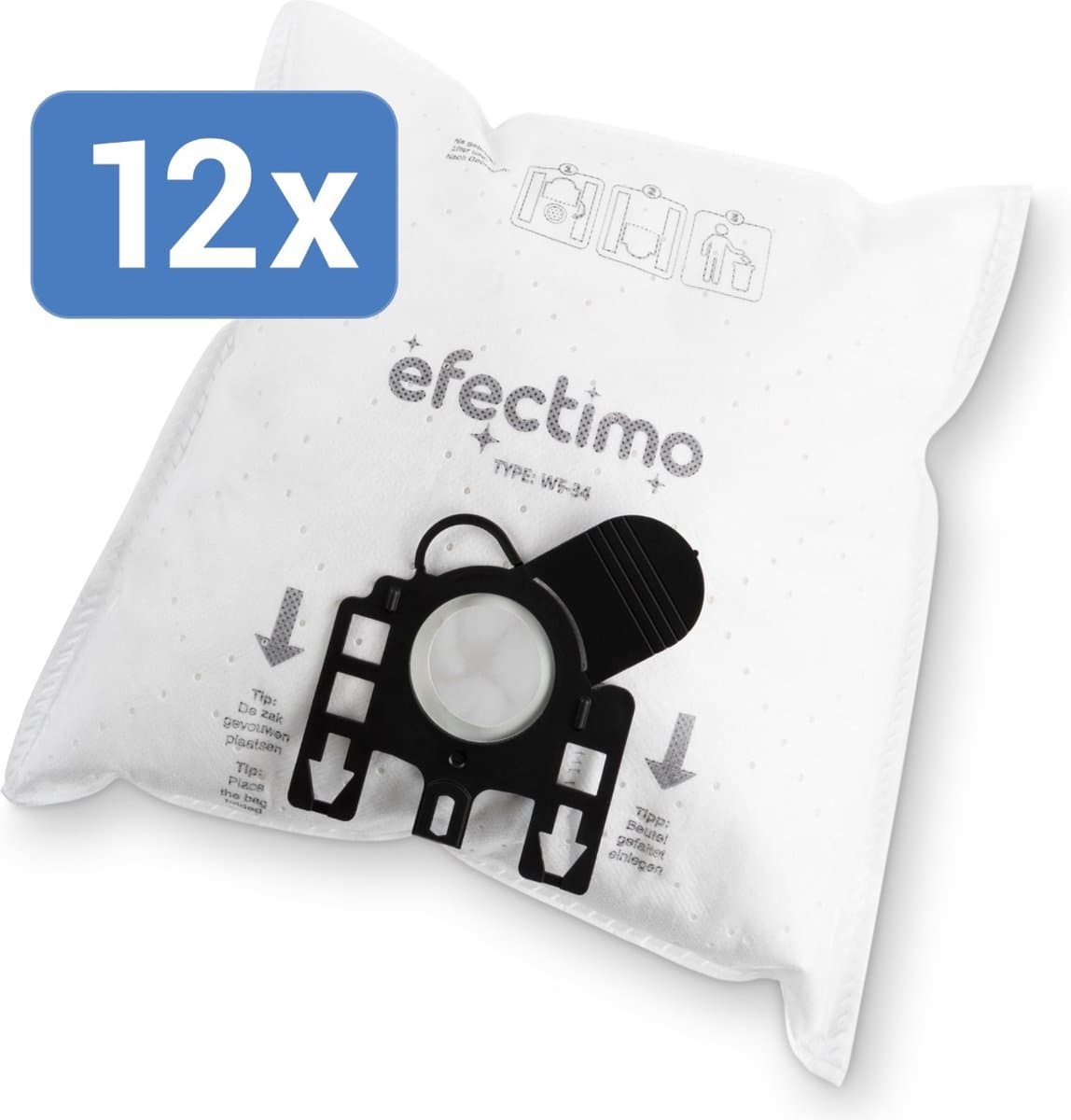 Miele GN stofzuigerzakken van efectimo - geschikt voor: Miele Black Pearl stofzuigerzakken, Miele Black Pearl 5000 stofzakken en Miele type GN - 12 stuks - drielaags topkwaliteit microvezel stofzuigerzakken voor Miele GN