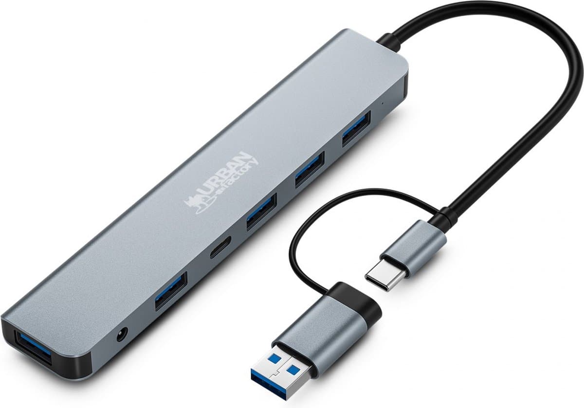 Urban Factory MHC70UF laptop dock & poortreplicator Bedraad USB 3.2 Gen 1 (3.1 Gen 1) Type-A + Type-C Grijs