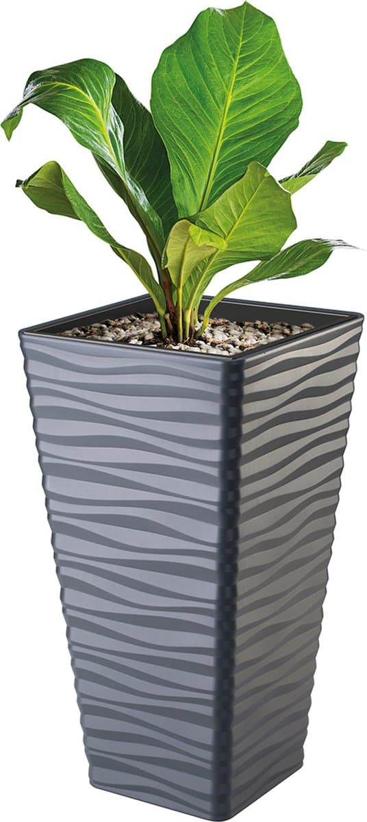 Form-Plastic - Plantenbak / vierkant bloempot / Antraciet- 56cm x29cm x29cm- kunststof