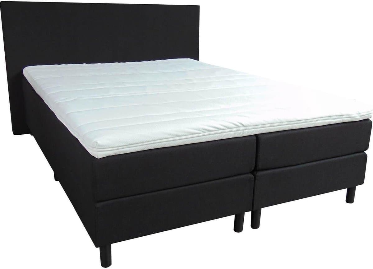 Slaaploods.nl Anda - Boxspring inclusief matras - 140x200 cm - stof - Zwart