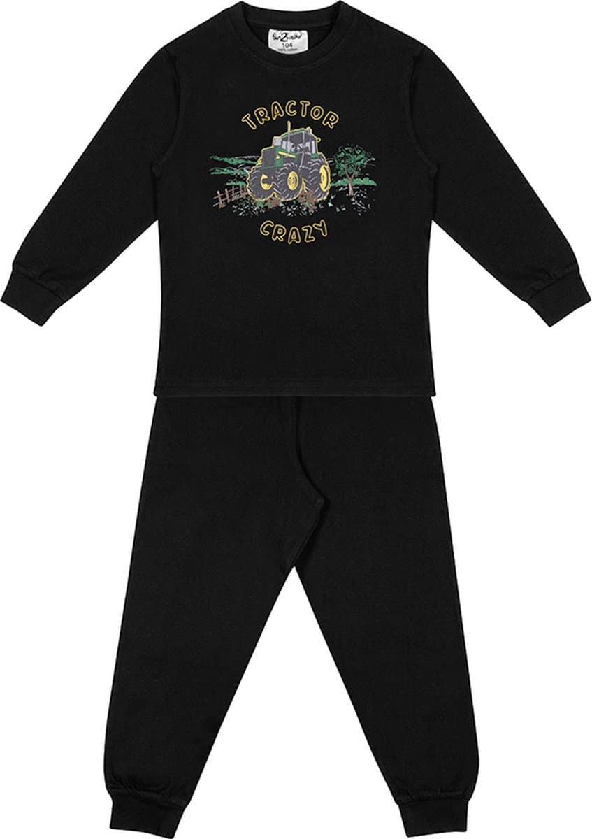 Fun2Wear - Pyjama Tractor Crazy - Zwart - Maat 86 -