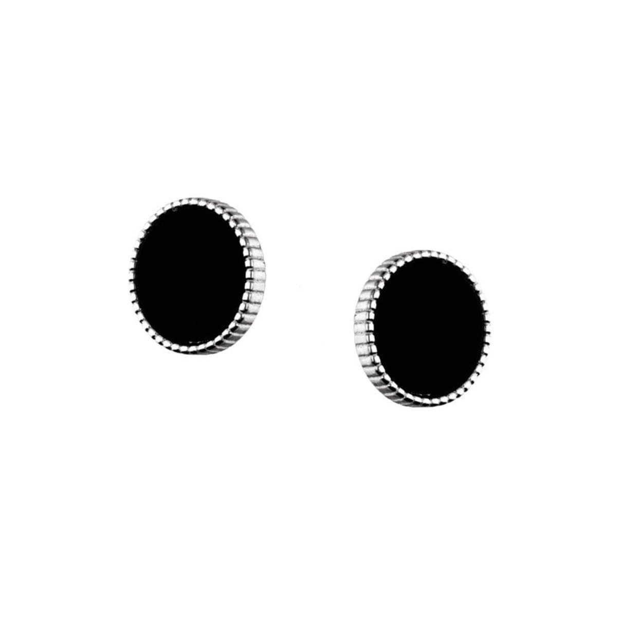 Zilver Oorbellen met Onyx - Zilveren Oorstekers met Onyx - Onyx Stud Earrings - Amona Jewelry