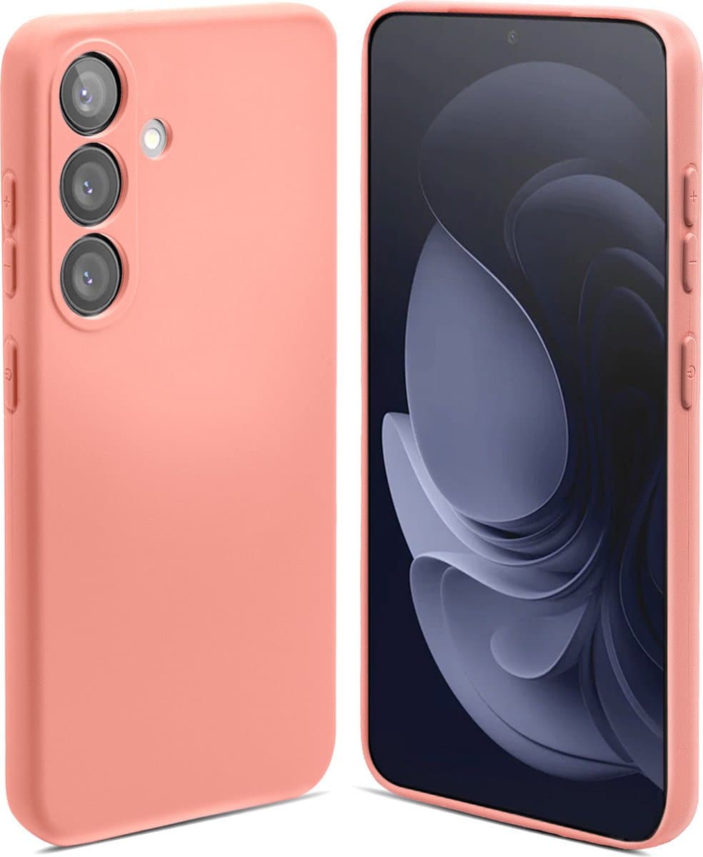 ShieldCase siliconen hoesje met pasjeshouder geschikt voor de Samsung Galaxy A05 hoesje - telefoonhoesje met ruimte voor pasjes - siliconen back cover (roze)