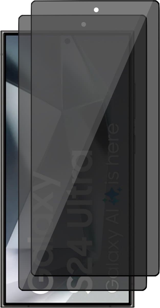 Privacy Screenprotector geschikt voor Samsung Galaxy S24 Ultra - 2x Volledig Dekkend Glas Screen Protector