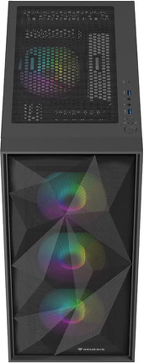 PC-KAST GENESIS NPC-2172 DIAXID 605 ARGB MIDI TOWER WINDOW USB-C ZWART