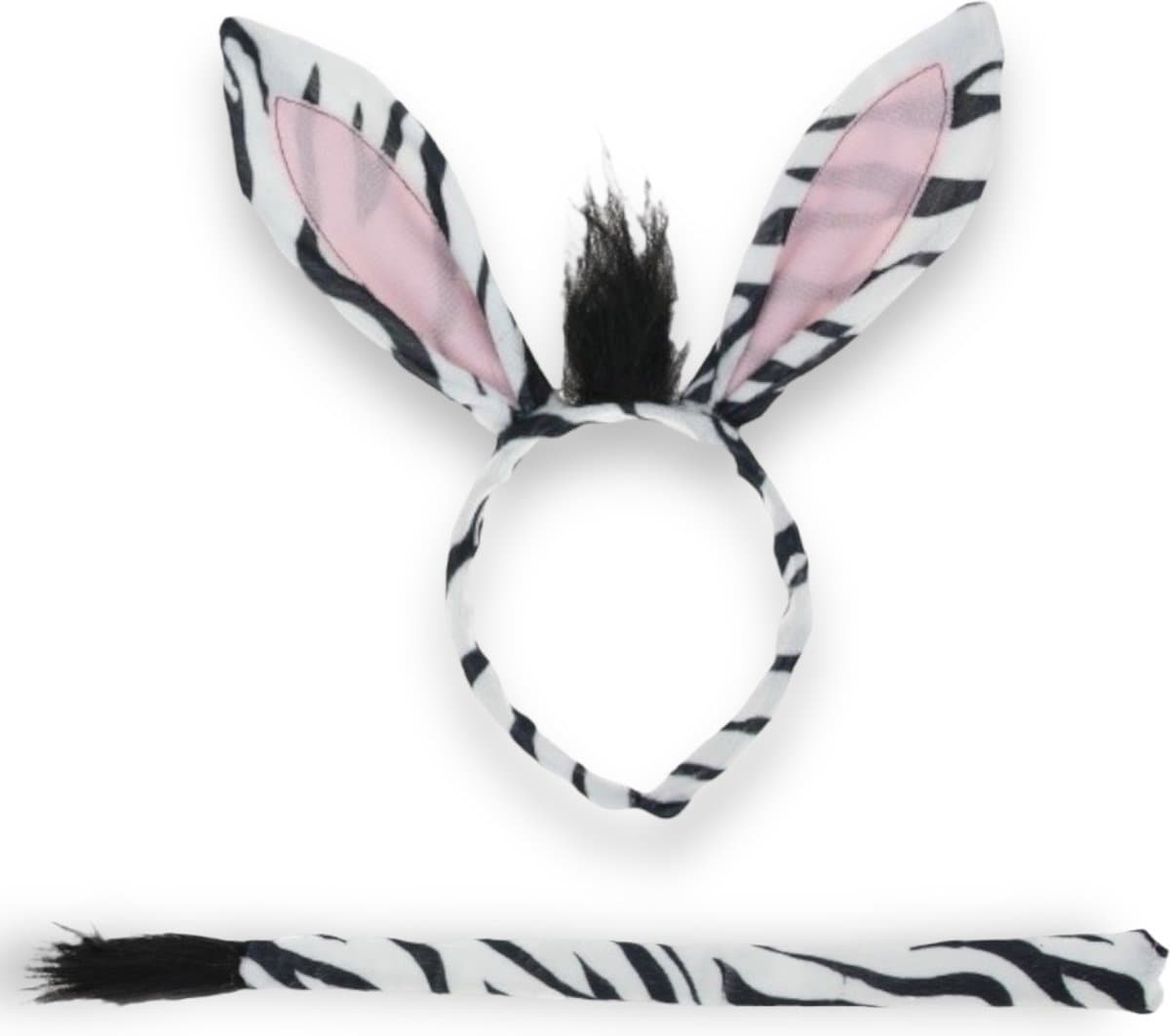 Zebra Verkleedset - Compleet met Diadeem, Oortjes En Staart