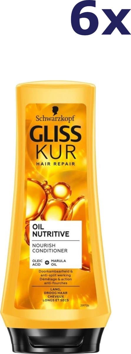 Gliss Kur Oil Nutritive Conditioner 6x 200 ml - Voordeelverpakking