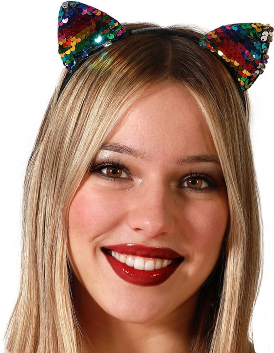 Atosa Verkleed diadeem katten/poezen oren/oortjes - meisjes/dames - Carnaval