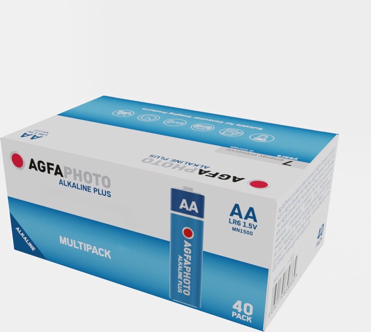 AgfaPhoto Alkaline PLUS AA LR6 (1,5V, set van 40) – Lange levensduur