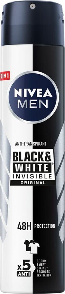 Nivea Men onzichtbaar zwart&wit spray 200 ml