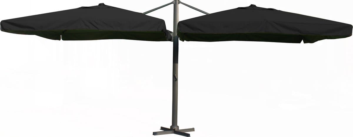 Paralux dubbele zweefparasol - 2 doeken van 3x4m - Zwart