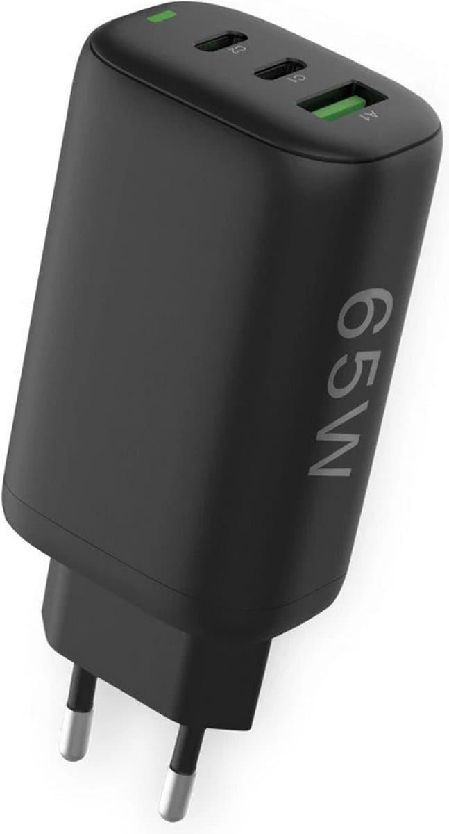 Fontastic 260711 Losse AC Oplader USB-A en 2 x USB-C - Snellader - 65W - Zwart