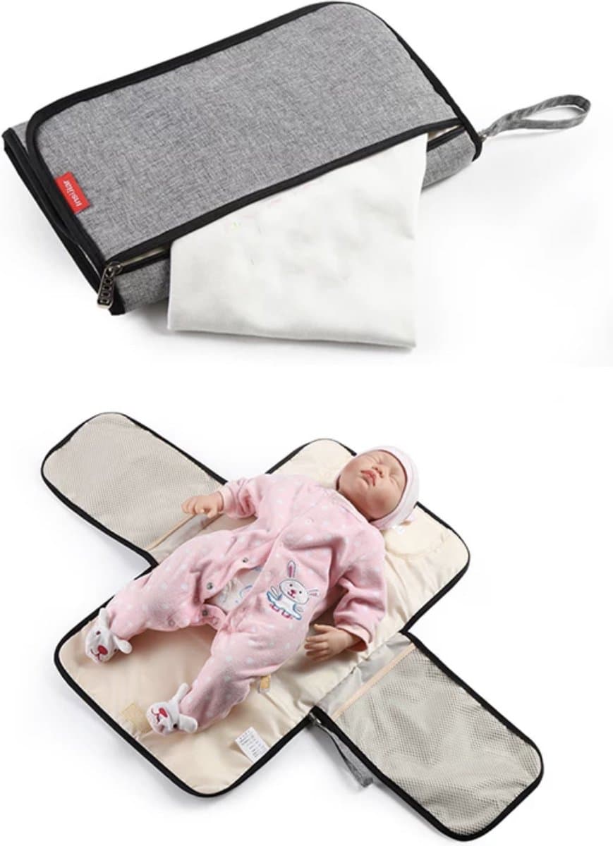 Without Lemon - Baby Verschoon Matje - Luier Etui - Opvouwbaar - Reizen - Grijs