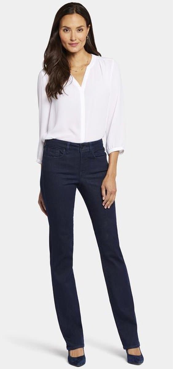Marilyn Straight Jeans Donkerblauw Premium Denim