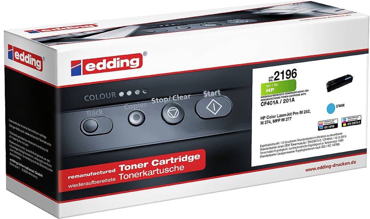 Edding Toner vervangt HP 201A (CF401A) Compatibel Cyaan 1400 bladzijden EDD-2196 18-2196