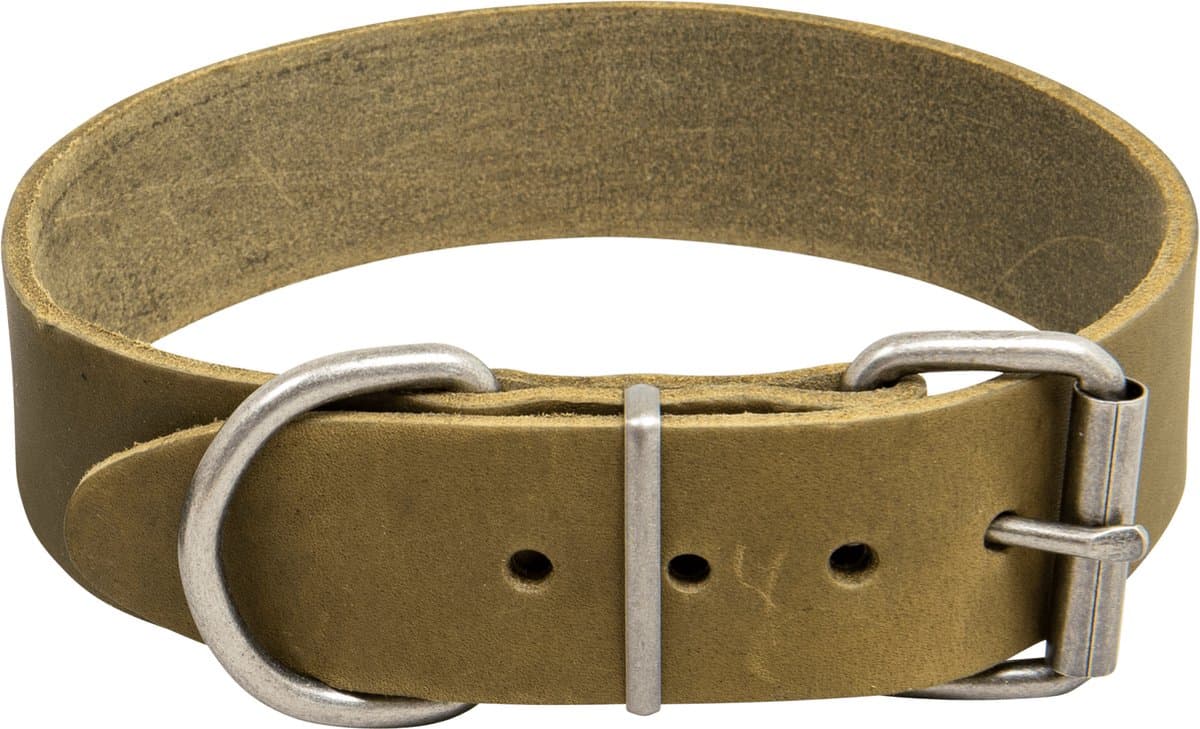Animal Boulevard Ab30155 - Hals- En Leibanden - Hond - Ab Country Leather Hd Halsband Olijf-35mmx50-58cm - Maat: 35mmx50-58cm - 199858