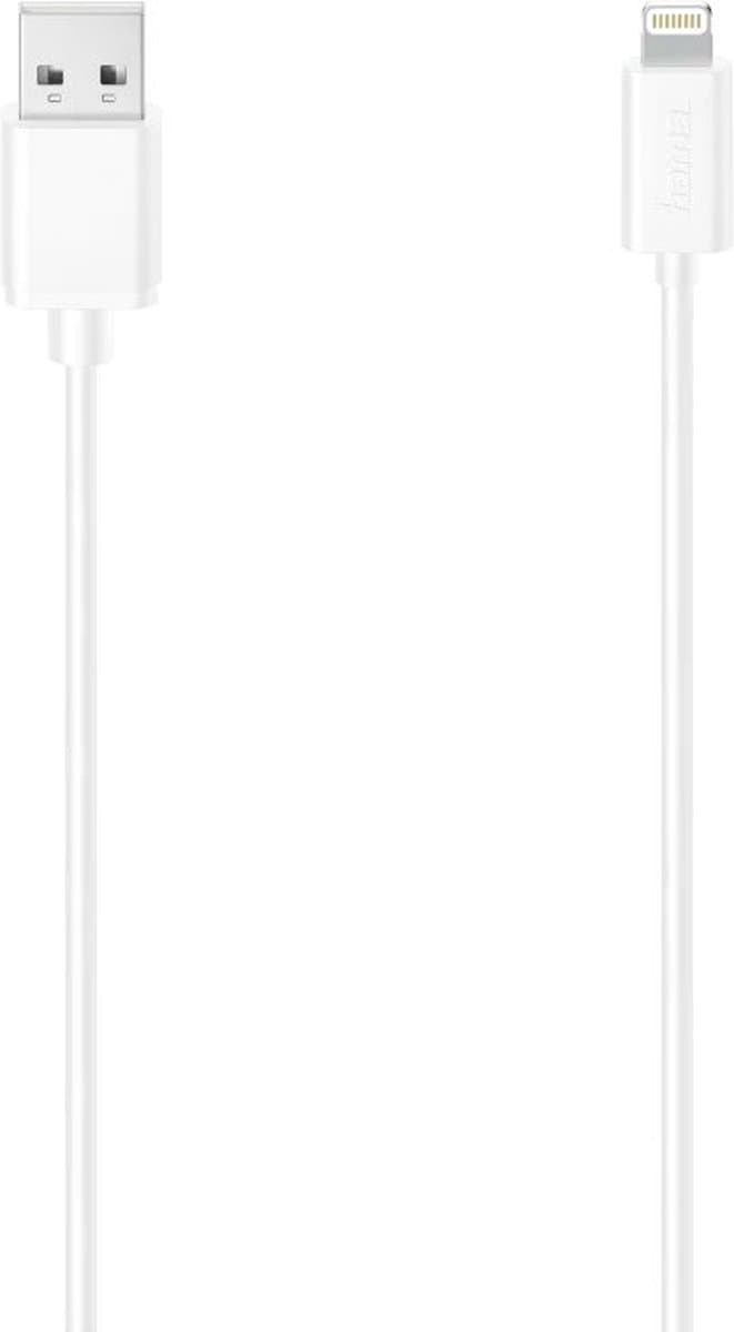 Hama USB naar Lightning Kabel - Oplaadkabel geschikt voor iPhone / iPad - MFI gecertificeerd - 2.4A USB 2.0 - 480Mbps - 150cm - Wit