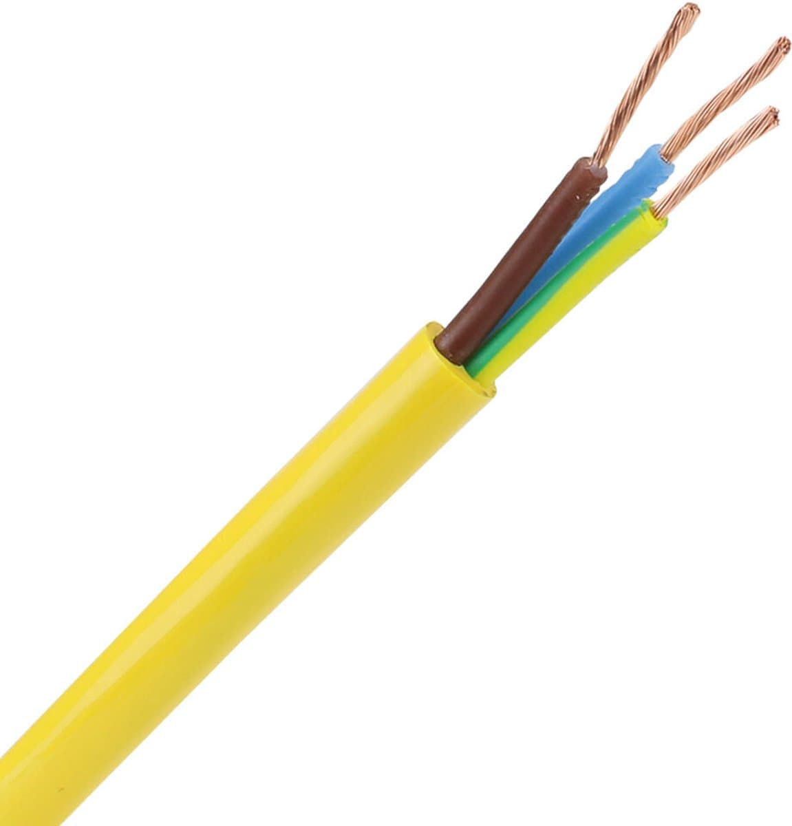 Dynamic pur kabel H07BQ-F 3x2.5mm2 geel per haspel 500 meter