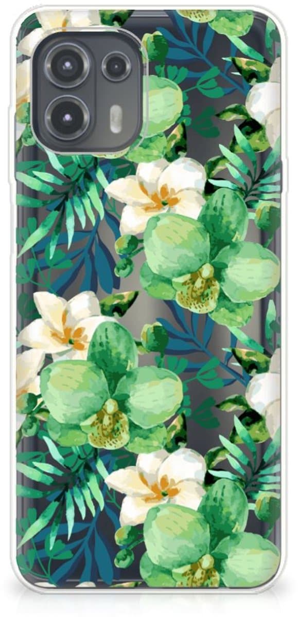 Motorola Edge 20 Lite TPU Case Orchidee Groen