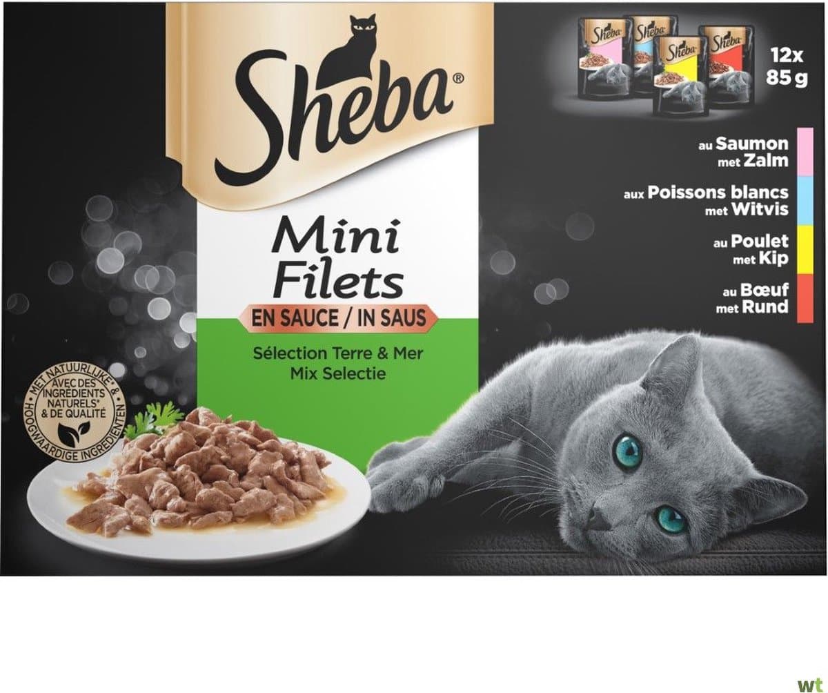 Sheba Selectie van de Chef Mini Filets in Saus - 24 x 85 gram