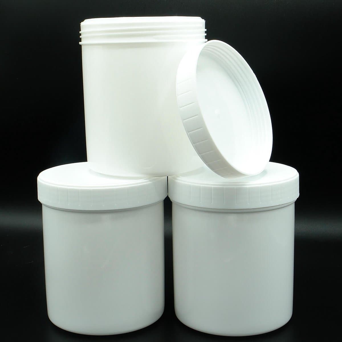 Potten 1000ml Leeg 50 stuks - Lege Witte Pot met Schroefdeksel en Binnendeksel - Zalfpot