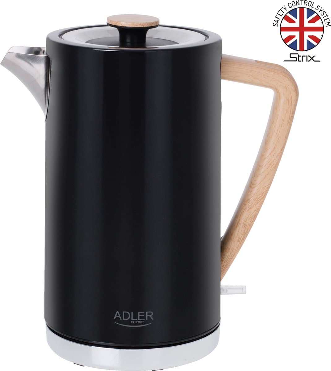 Adler AD-1347 b - Waterkoker hoog - zwart - metaal - Strix - 1.7 liter