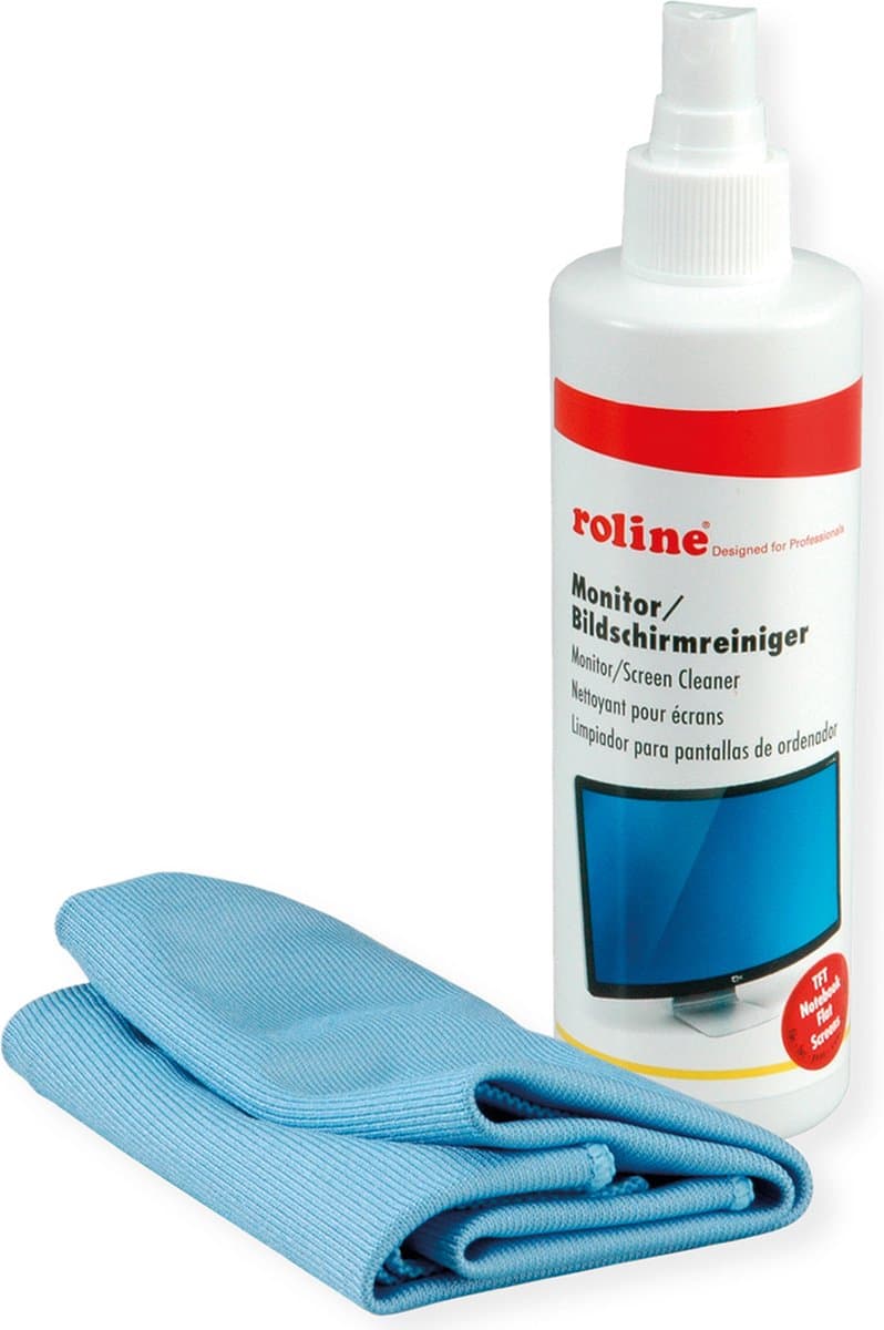 ROLINE beeldschermreiniger TFT inclusief microvezeldoek, 250 ml