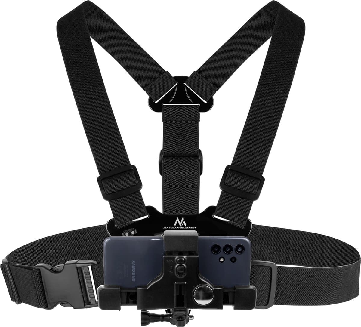 Maclean - Borstband voor Mobiele Telefoon/Camera / Houder - universeel - Zwart