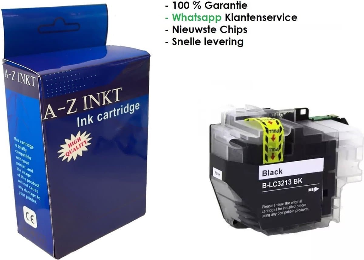 AtotZinkt huismerk Cartidge voor Brother LC-3213 XL BK Zwarte inktcartridge voor Brother MFC-J491DW, MFC-J497DW, DCP-J572dw, MFC-J890DW, MFC-J895DW, DCP-J772DW ,DCP-J774DW