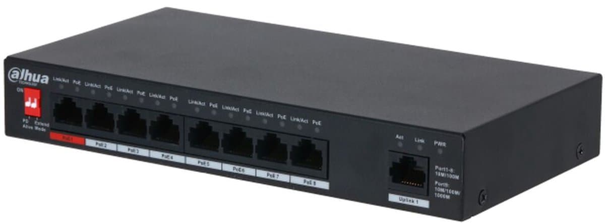 Dahua DH-PFS3009-8ET1GT-96 - Netwerkswitch