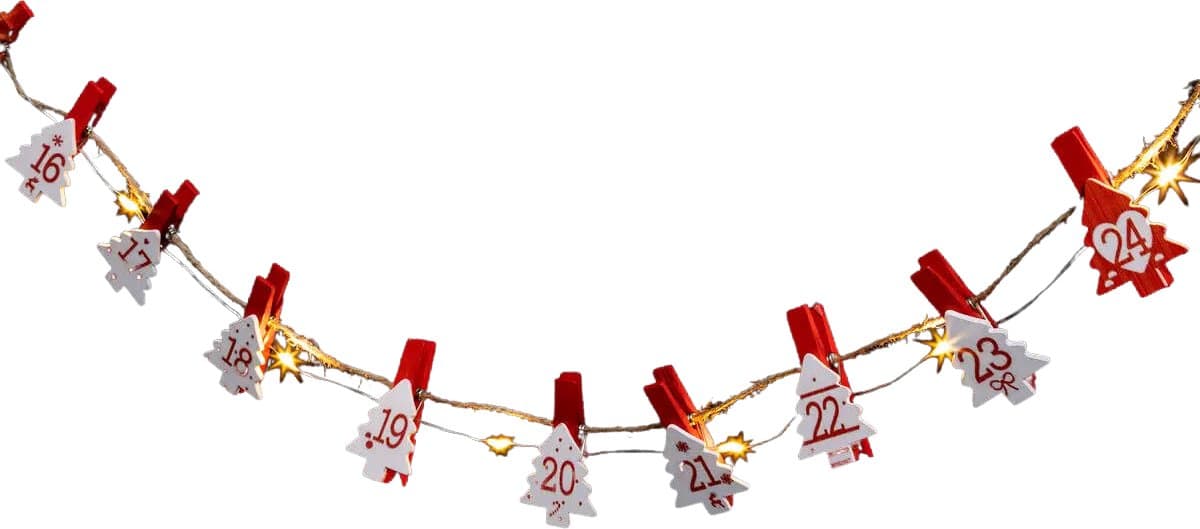 Feeric Advent Licht Slang - 24 LEDs, 2,2 m, Rood
