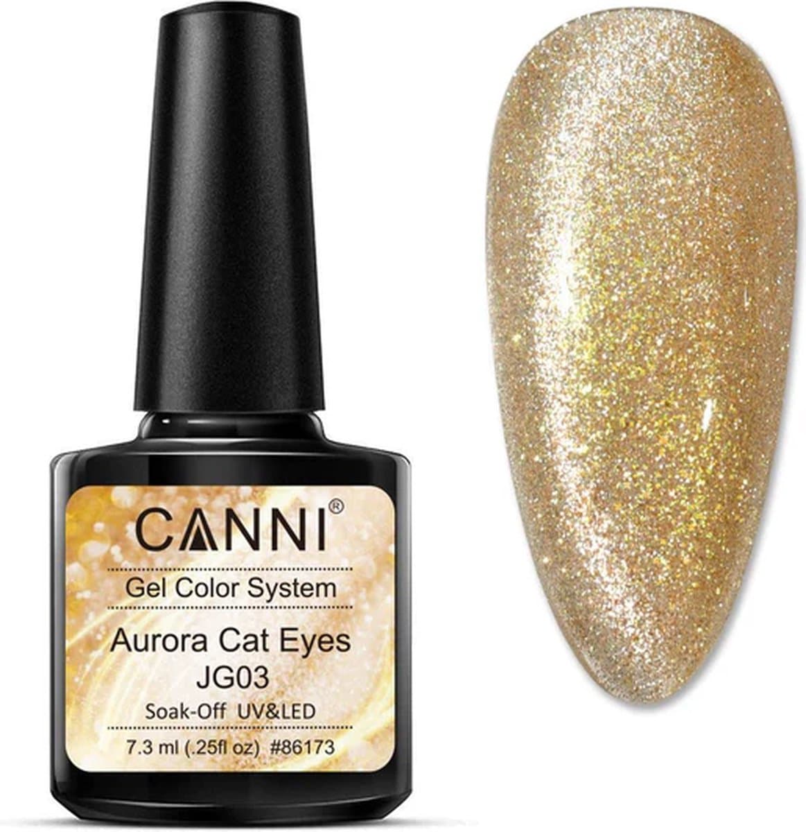 Canni UV Cat Eye Gellak - 7.5 ml - JG03 - Glitter Gellak - Cat Eye Gellak - Gellak Cat Eye - Gellak Kleuren - Canni Gellak - Gellak Nagellak