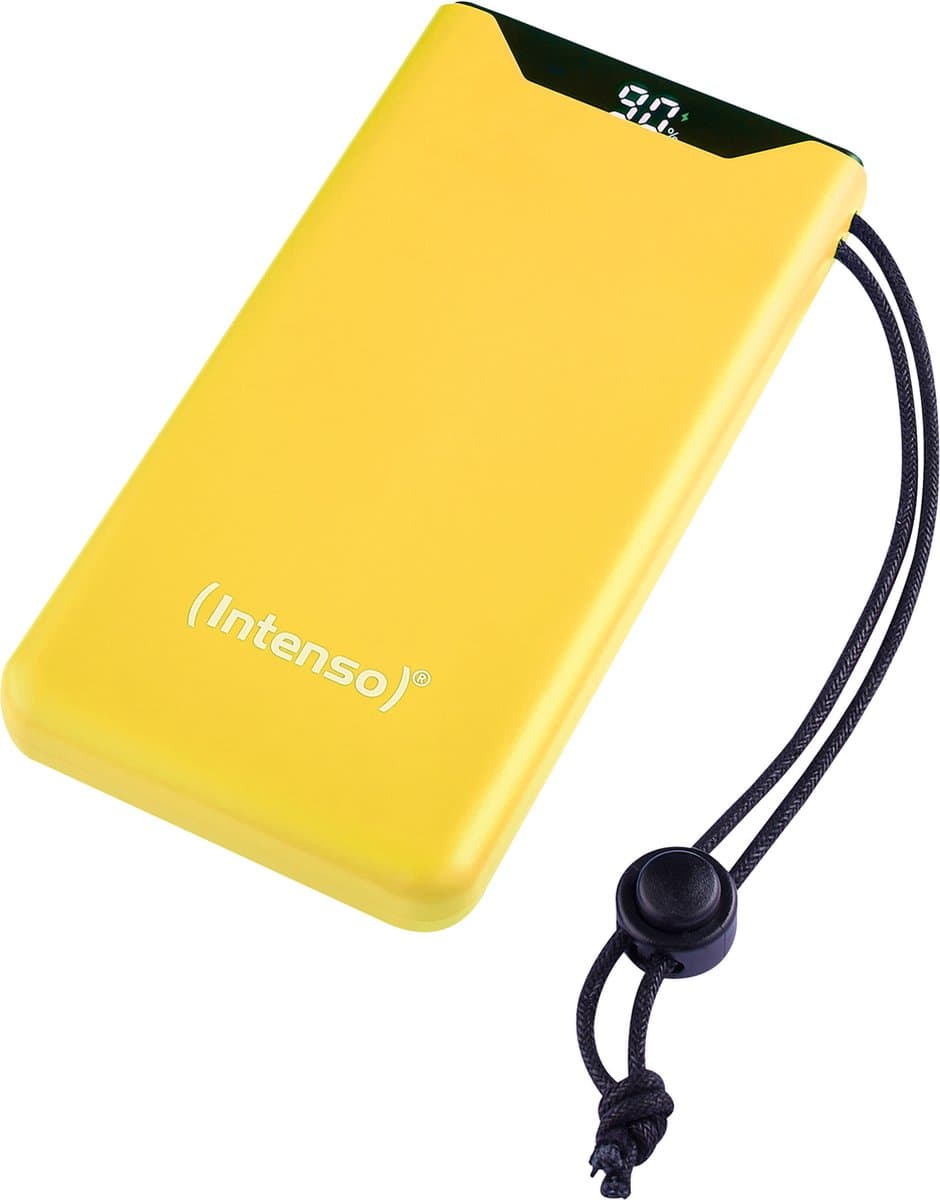 (Intenso) F10000 Powerbank 10.000 mAh Li-Po - display - PD en QC 3.0 - geel (7332039)