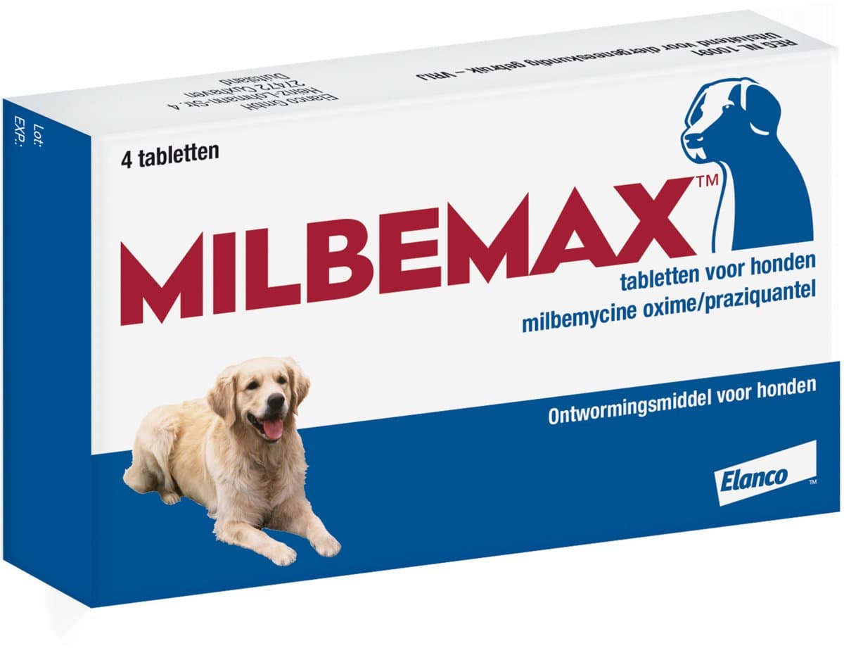 Milbemax Milbemax Hond - Anti wormenmiddel - 4 tab 10 Tot 75 Kg