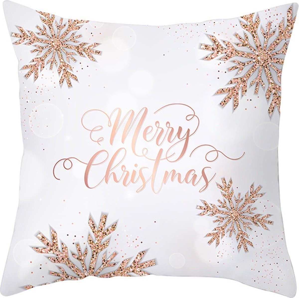 Without Lemon - Kerst Kussenhoes - Wit met roze "Merry Christmas" - Kerst kussen - Kerstdagen - Feestdagen - Kerst - Decoratie - Woondecoratie - Kussenslopen - December - Cadeau