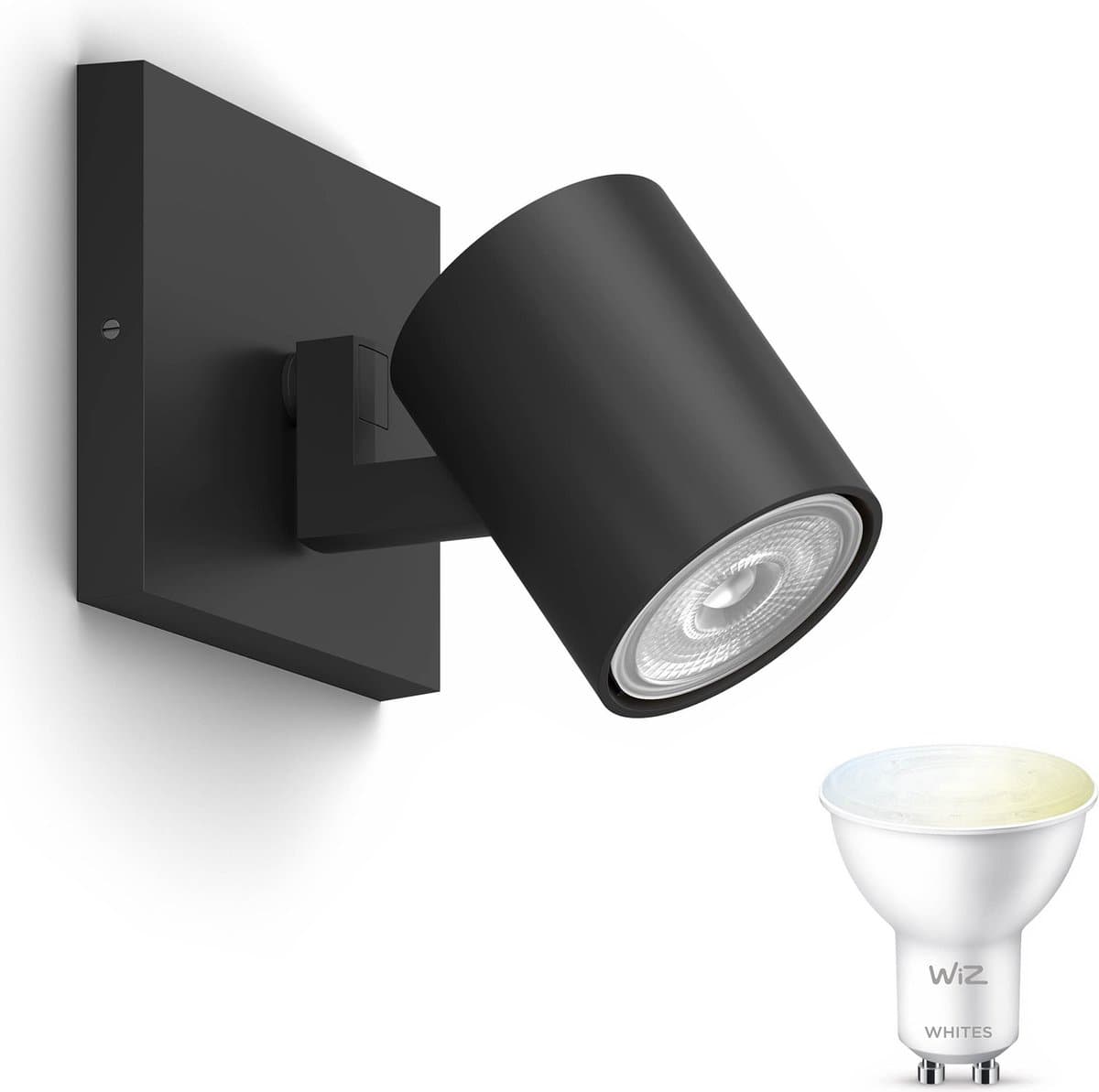 WiZ Runner Opbouwspot (Zwart) - Warm tot Koelwit Licht - Wandspot of Plafondspot met 1 Lichtpunt - GU10 - Te bedienen via WiFi