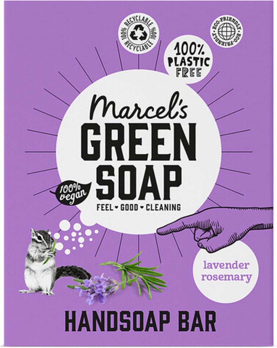 Marcel's Green Soap Handzeep Bar Lavendel & Rozemarijn - 90 gr