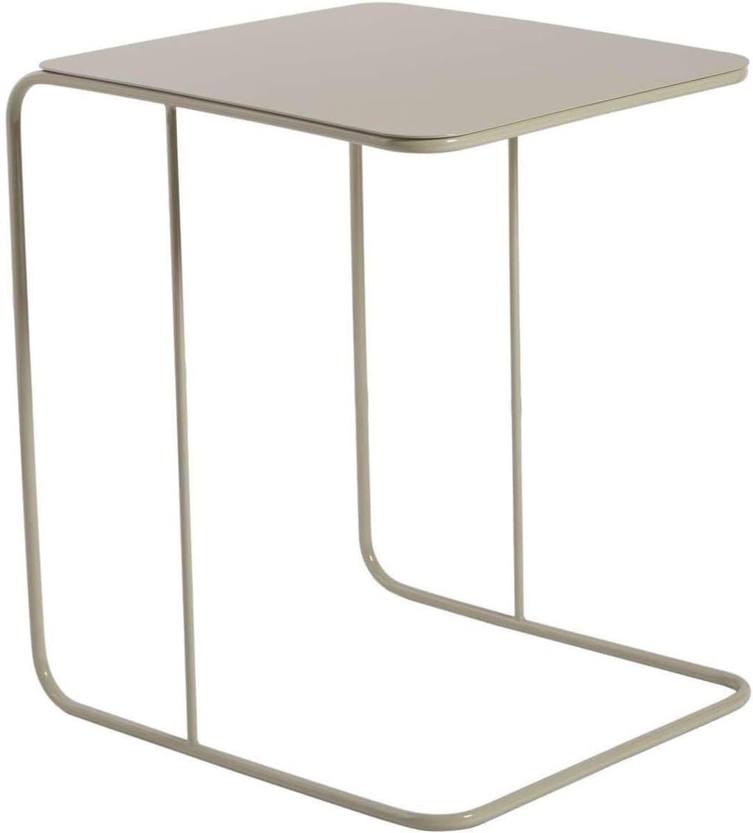 Metalen bijzettafel - Decoratie tafel - Woonkamer inrichten - Stijlvol en functioneel - 47 x 46 x 57 cm - Taupe