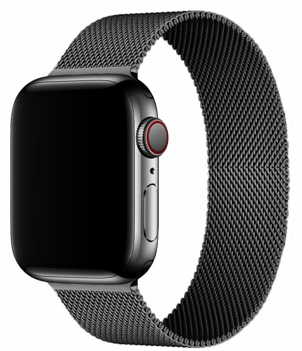 Horlogeband - Geschikt voor Apple Watch 5, 6, 7, 8, 9, 10, SE, Milanese S11, Metal Ultra 2 - 42/44/45/49 mm (universeel voor S10/11) - Zwart