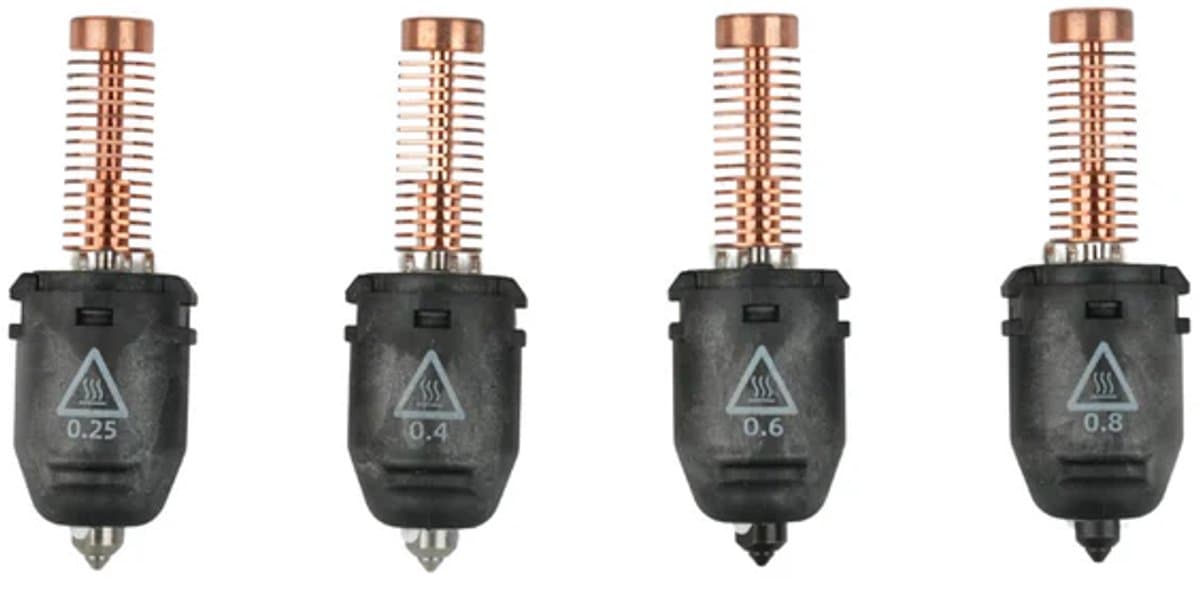 Flashforge 5M en 5M Pro - Quick Swap Nozzle assembly 0.25 / 0.4 / 0.6 / 0.8 mm Set - Reserveonderdeel