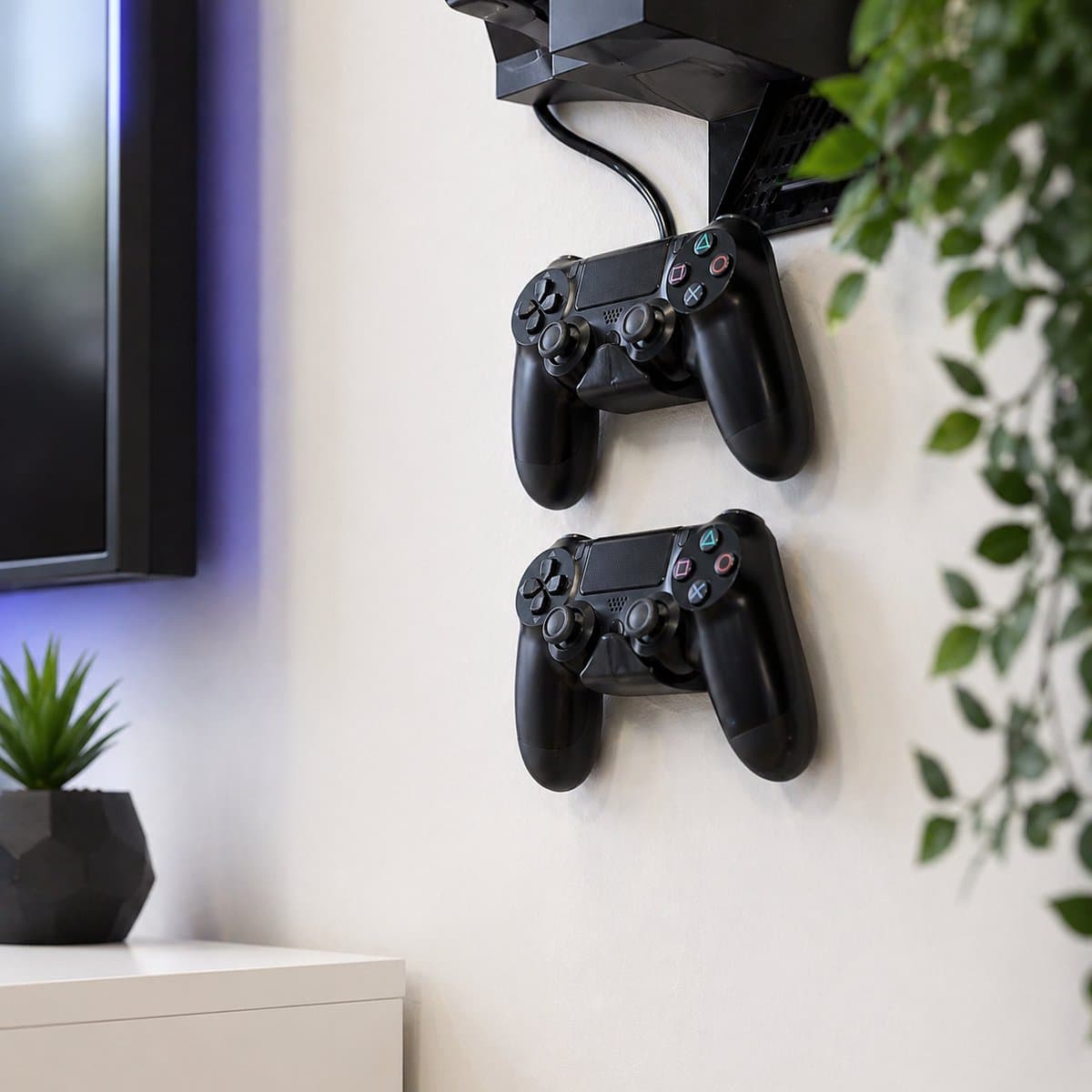 PS4 Controller Houder Muur - 2 Stuks - PlayStation 4 DualShock 4 Wandhouder - Controller Houder Set - Gaming Accessoire Organizer - Ruimtebesparende Oplossing Voor Controllers - Strakke Gaming Setup - Set Van 2 Stuks - Zwart