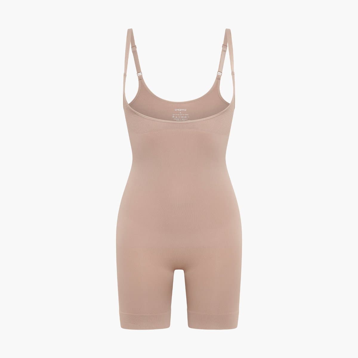 cfab - Corrigerende bodysuit met open decolleté - Beige - M - Corrigerende Body - Naadlos - corrigerend ondergoed dames