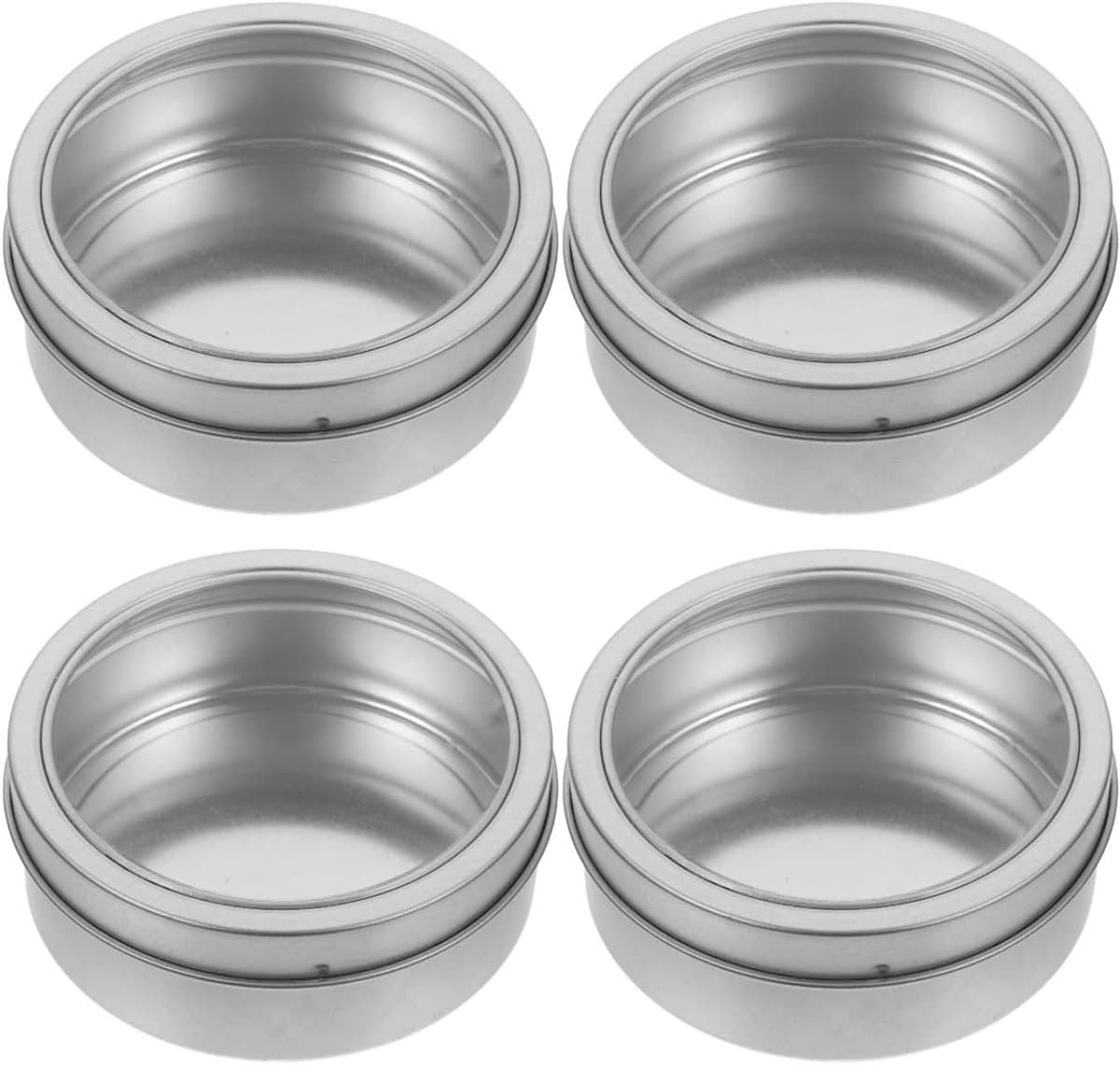 Set van 4 Magnetische Opbergdozen voor de Koelkast, Kruidensilo's, Metalen Potjes met Deksel, Ideaal voor Keukenorganisatie en Kruidenset