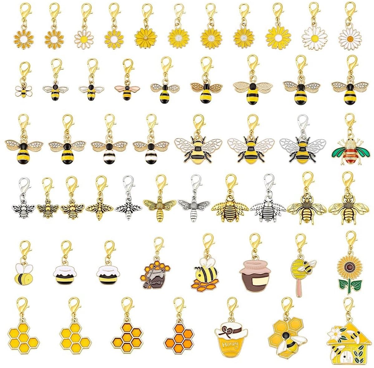 Dailygoods- Schoenen Charms 55 Stuks - Clip op Charm Hangers - Bloem/Beestje Thema - Decoratie voor Sneakers/Laarzen - DIY Ambachten - Steekmarkeringen - Bedels
