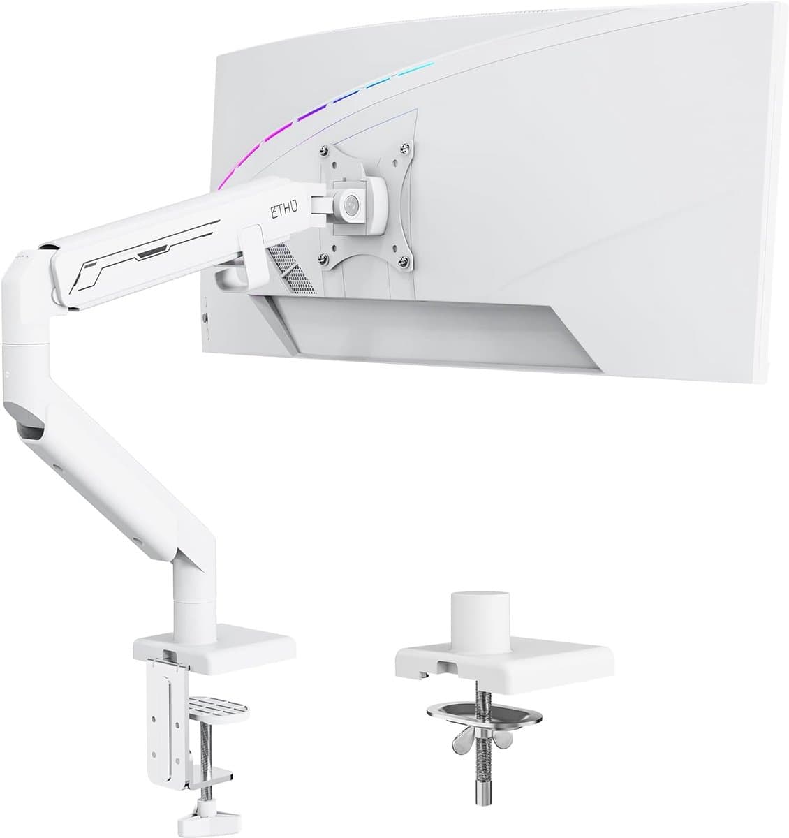 Monitorarm - Bureausteun Gasveer - Ergonomisch Werken - Heavy Duty Constructie - 17-40 inch - Wit