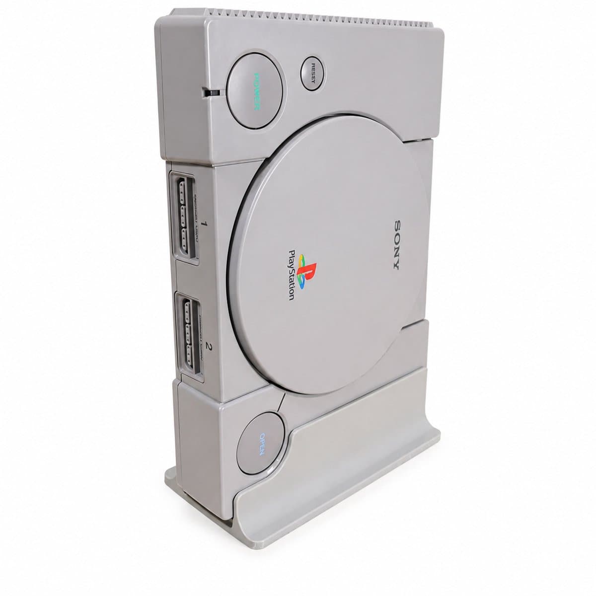 PlayStation 1 Verticale Standaard - PS1 Console Stand - Ruimtebesparende Gaming Accessoire - Retro Gaming Setup Upgrade - Stevige Console Houder Met Volledige Poorttoegang - Voor Sony PS1 Classic - Grijs