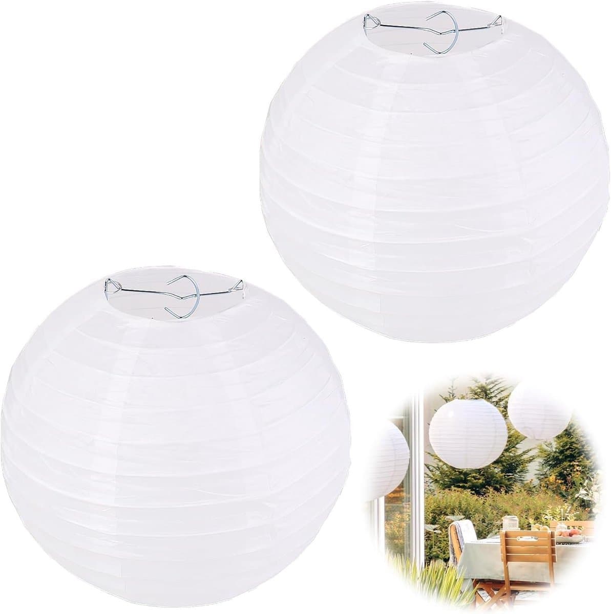 Ronde Papieren Lampionnen voor Creatieve DIY Projecten, Feestdecoratie en Tuin- of Bruiloft Versiering - 20cm, 8 Inch