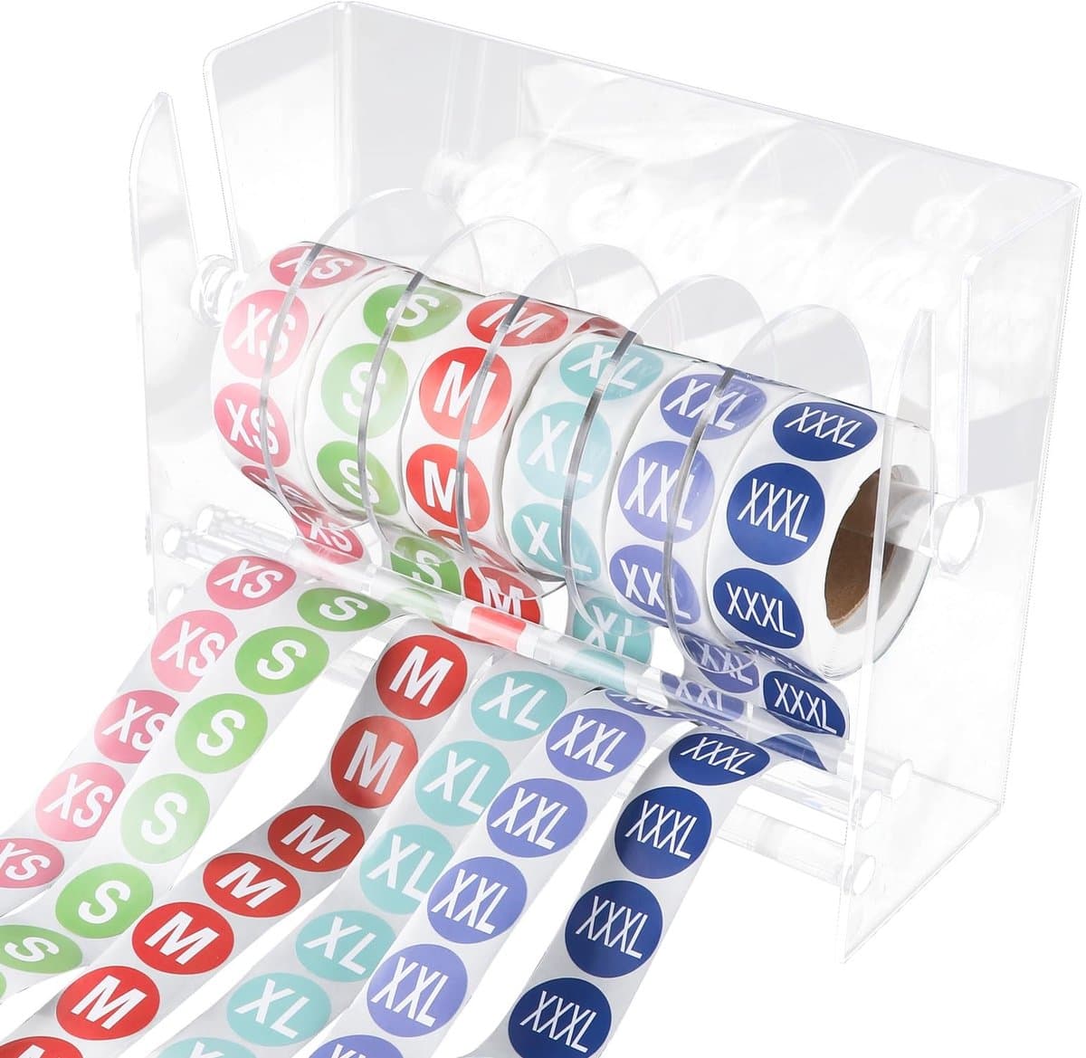Store_8 - Acryl Stickerdispenser - Etiketdispenser voor Kantoor - Transparante Organizer - Verstelbare Houder - Geschikt voor School en Thuis - 6 D...